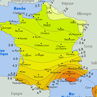 Rendement des panneaux solaire suivant les régions en France - installation photovoltaique